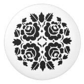 Schwarzweiss-Rosen-Fachgriff Keramikknauf (Vorderseite)