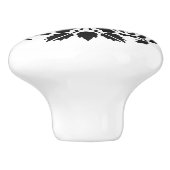 Schwarzweiss-Rosen-Fachgriff Keramikknauf (Seitenansicht)