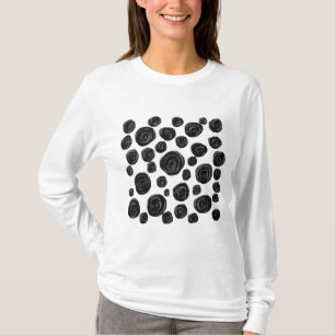 Schwarzweiss, Rosen-Muster T-Shirt
