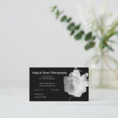 Schwarzweiss-Rosen-Profil-Geschäfts-Karte Visitenkarte (Stehend Vorderseite)