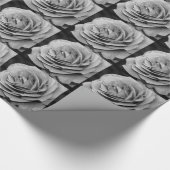 Schwarzweiß-Rosen-Umschlagpapier Geschenkpapier (Ecke)