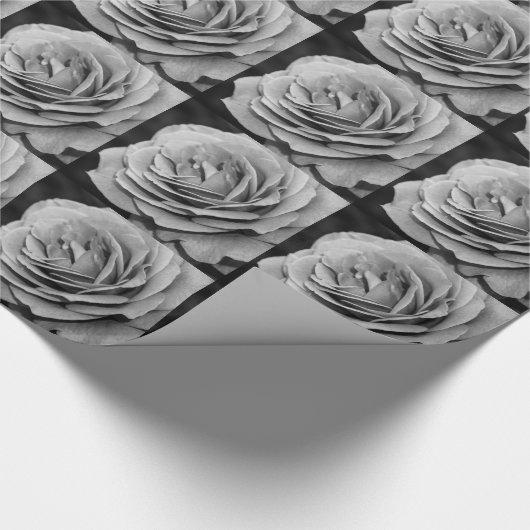 Schwarzweiß-Rosen-Umschlagpapier Geschenkpapier (Ecke)
