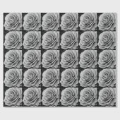 Schwarzweiß-Rosen-Umschlagpapier Geschenkpapier (Flach)