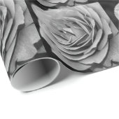 Schwarzweiß-Rosen-Umschlagpapier Geschenkpapier (Rolleneckpunkt)