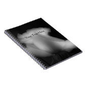 Schwarzweiß-Rosenknospe-Blumen-Notebook Notizblock (Rechte Seite)