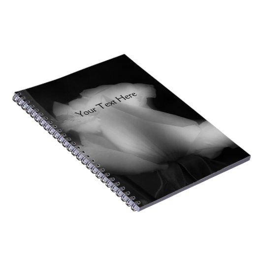 Schwarzweiß-Rosenknospe-Blumen-Notebook Notizblock (Rechte Seite)