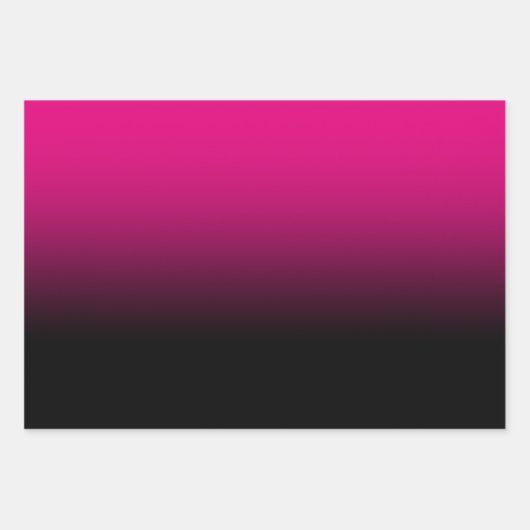 Schwarzweiß, Rot und Heiß Rosa Ombre Mix Geschenkpapier Set (Vorderseite 2)