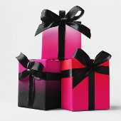 Schwarzweiß, Rot und Heiß Rosa Ombre Mix Geschenkpapier Set