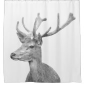 Schwarzweiss-Rotwild Duschvorhang (Vorderseite)
