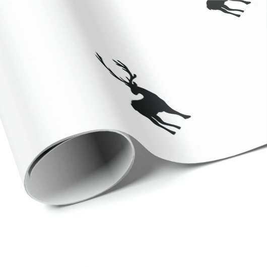 Schwarzweiss-Rotwild Geschenkpapier (Rolleneckpunkt)
