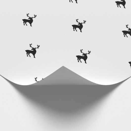 Schwarzweiss-Rotwild Geschenkpapier (Ecke)