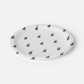 Schwarzweiss-Rotwild Pappteller (Schrägansicht)