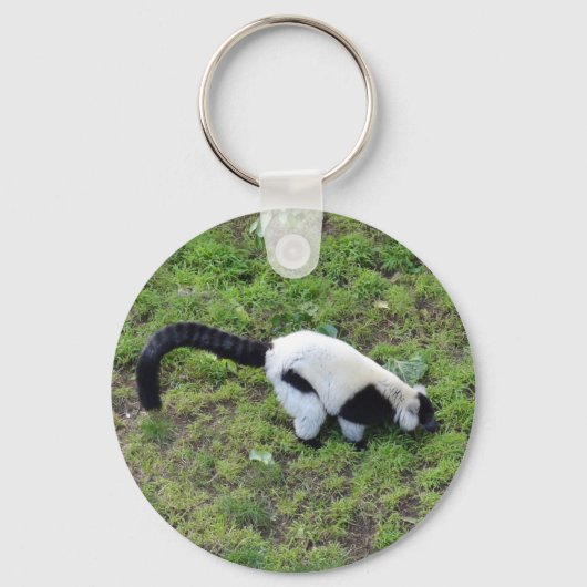 Schwarzweiß-Ruffed Lemur #1 Schlüsselanhänger (Vorderseite)