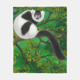 Schwarzweiss-Ruffed Lemur-Fleece-Decke Fleecedecke