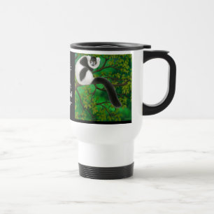 Schwarzweiss-Ruffed Lemur-Reise-Tasse Reisebecher
