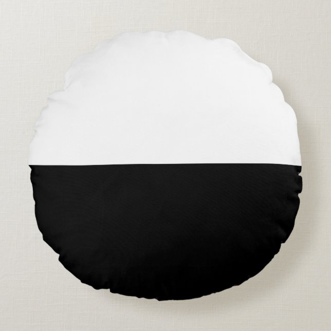 Schwarzweiß Rundes Kissen (Vorderseite)