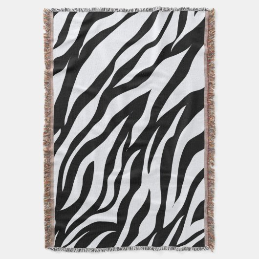 Schwarzweiß Safari Zebra Animal Print Decke (Vorderseite Vertikal)