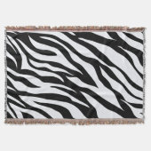 Schwarzweiß Safari Zebra Animal Print Decke (Vorderseite)