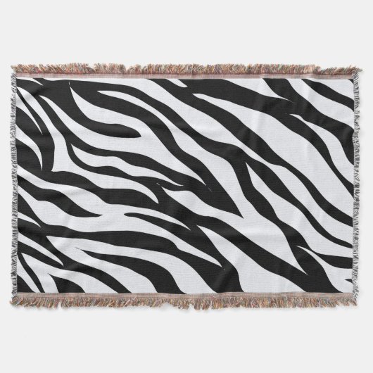 Schwarzweiß Safari Zebra Animal Print Decke (Vorderseite)