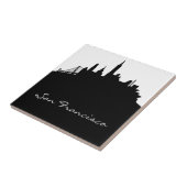 Schwarzweiss-San Francisco Skyline Fliese (Seite)