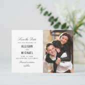 Schwarzweiß-Save the Date-Karte Save The Date (Stehend Vorderseite)