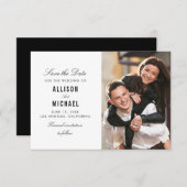 Schwarzweiß-Save the Date-Karte Save The Date (Vorne/Hinten)