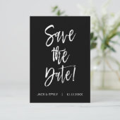 Schwarzweiß-Save the Date-Karte Save The Date (Stehend Vorderseite)