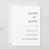 Schwarzweiß Save the Date Minimalistisch Einladung (Vorderseite)
