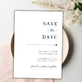 Schwarzweiß Save the Date Minimalistisch Einladung