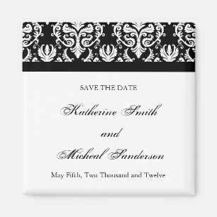 Schwarzweiss Save the Date Wedding Magneten Magnet