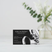 Schwarzweiss-Saxophon-Profil-Visitenkarte Visitenkarte (Stehend Vorderseite)