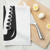 Schwarzweiss-Saxophonmonogramm-Geschirrtuch Geschirrtuch (Viertel Falte)