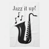 Schwarzweiss-Saxophonmonogramm-Geschirrtuch Geschirrtuch (Vertikal)