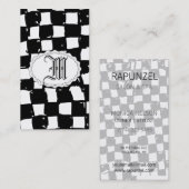 Schwarzweiss-Schachbrett abstrakt Visitenkarte (Vorne/Hinten)