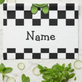 Schwarzweiss-Schachbrett des personalisierten Handtuch (Gefaltet)