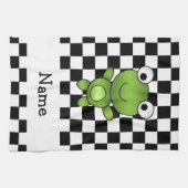 Schwarzweiss-Schachbrett des personalisierten Handtuch (Horizontal)