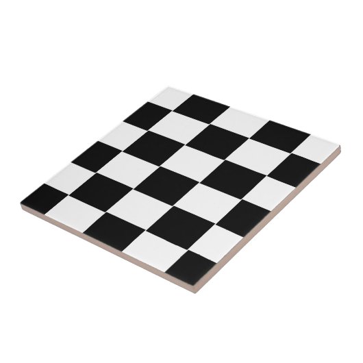 Schwarzweiss-Schachbrett Fliese (Seite)