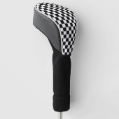 Schwarzweiss-Schachbrett Golf Headcover (angewinkelt)