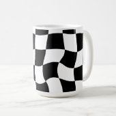 Schwarzweiß-Schachbrett Kaffeetasse (VorderseiteRechts)