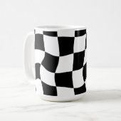 Schwarzweiß-Schachbrett Kaffeetasse (Vorderseite Links)