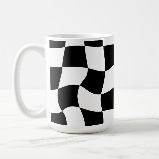 Schwarzweiß-Schachbrett Kaffeetasse (Links)