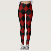 Schwarzweiß-Schachbrett Leggings (Vorderseite)