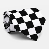Schwarzweiss-Schachbrett-Muster Krawatte (Gerollt)