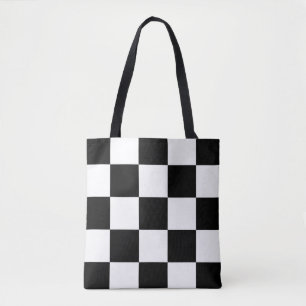 SCHWARZWEISS-SCHACHBRETT-MUSTER TASCHE