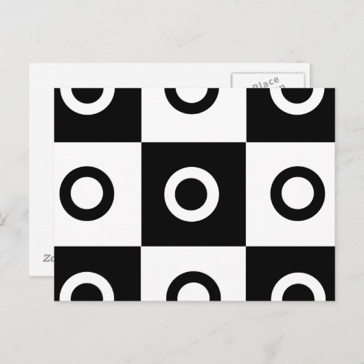 Schwarzweiß-Schachbrett Postkarte (Vorne/Hinten)