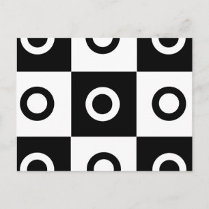 Schwarzweiß-Schachbrett Postkarte