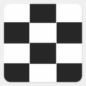 Schwarzweiß-Schachbrett Quadratischer Aufkleber (Vorderseite)