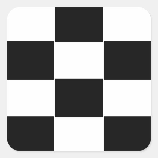 Schwarzweiß-Schachbrett Quadratischer Aufkleber (Vorderseite)