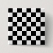 Schwarzweiss-Schachbrett-Retro Hipster Button (Vorderseite)