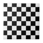 Schwarzweiss-Schachbrett-Retro Hipster Fliese (Vorderseite)